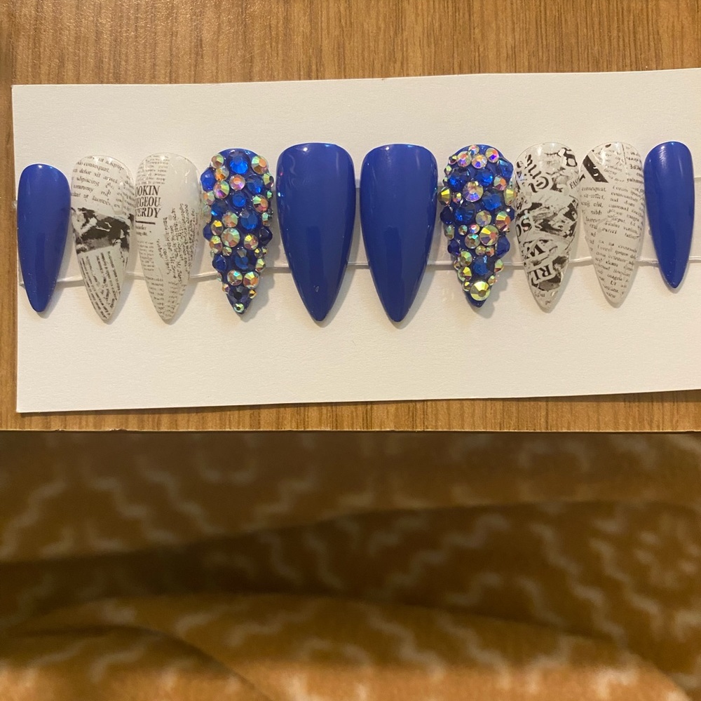 Royal Blue Stiletto Press Ons